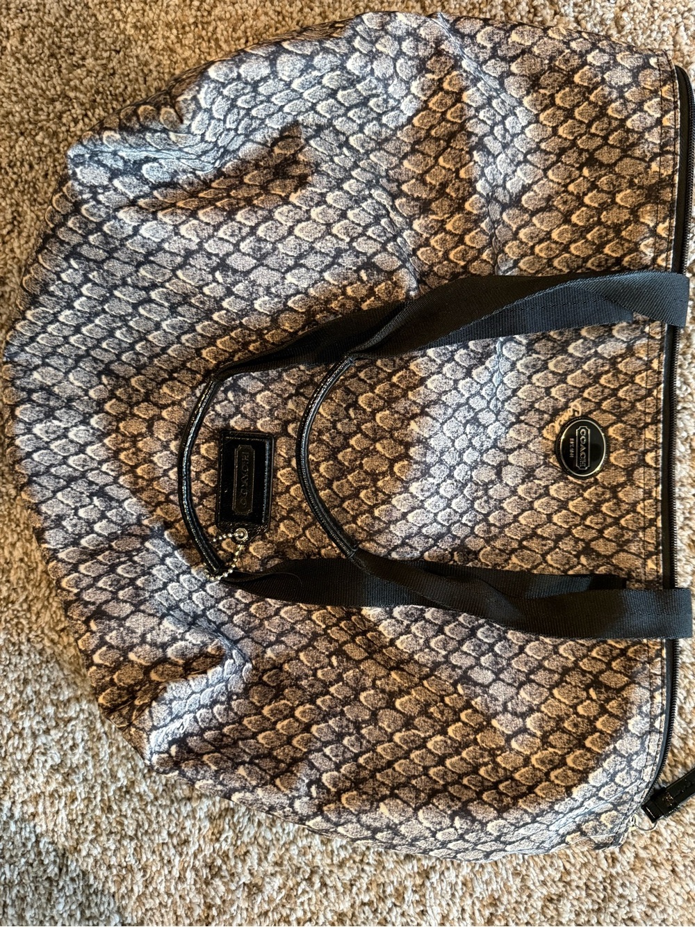 COACH- Ocelot Weekender Snake Print Fabric Tote - Picture 3 of 8